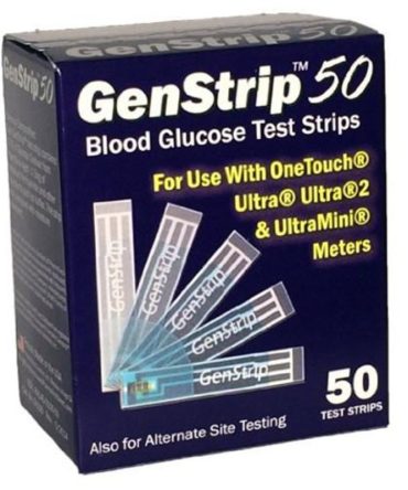 GenStrip50 Test Strips for Use with OneTouch Ultra, Ultra 2, and UltraMini Meters – 50 ct.