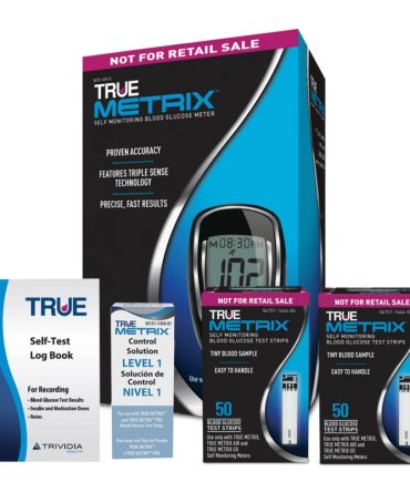 TRUE METRIX Blood Glucose Testing Kit (Meter, 100 Strips, Control Solution, Log Book)