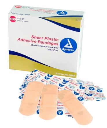 Dynarex Sheer Adhesive Strip, 1 x 3 inch, 2400 ct